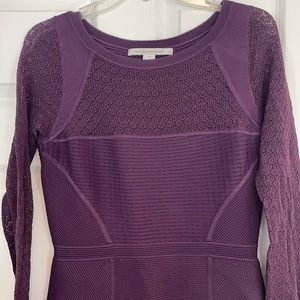 DVF gorgeous knit dress lace long sleeves
